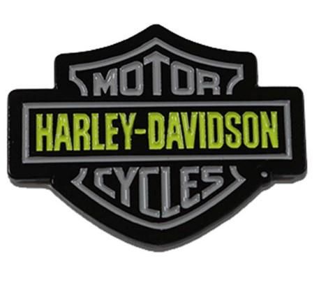 Harley-Davidson 1.5 inch. Venom Bar &amp; Shield Metal Pin - Neon &amp; Black 682608016159 