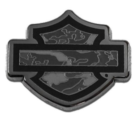 Harley-Davidson 1.25 inch. Camo Bar &amp; Shield Logo Metal Pin - Gray 682608016180