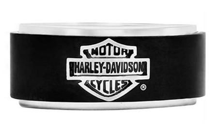 Harley-Davidson Men&#39;s Bar &amp; Shield Black Steel Band Ring HSR0001
