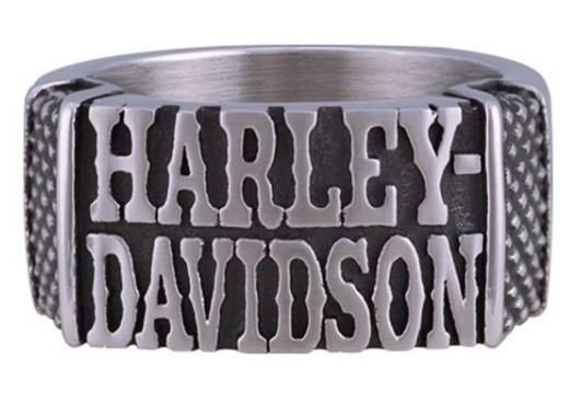 Harley-Davidson Men&#39;s Western H-D Band Ring - Antique Stainless Steel HSR0073