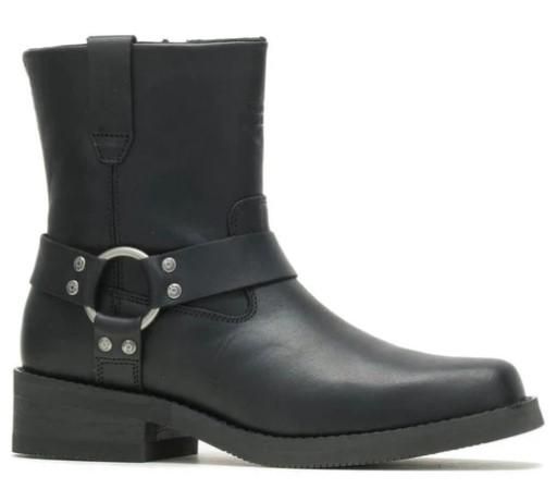 Harley-Davidson Korsen 7 Inch Full Grain Leather Men&#39;s Ankle Black Biker Boots D97197