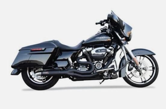 Bassani Road Rage II 2-Into-1 System Mid Length Black Pipe Chrome Tip 1800-2504