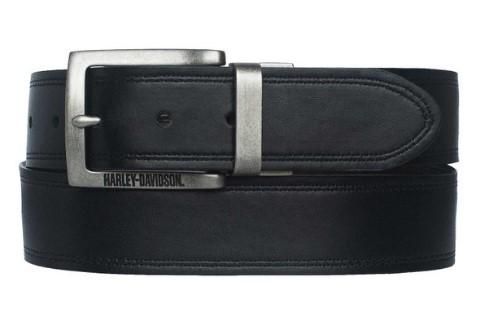 Harley-Davidson Men&#39;s Traditional H-D Reversible Leather Belt - Black/Brown 819446020011
