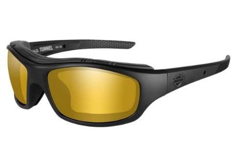 Harley-Davidson Men&#39;s Tunnel Sunglasses, PPZ Amber Gold Lens/Black Frame HDTNL09