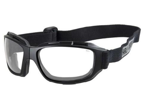 Harley-Davidson Men&#39;s Bend Clear Lens Goggles, Collapsible Black Frames HABEN03