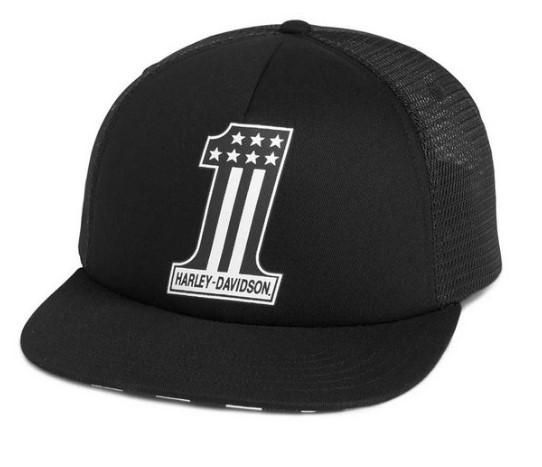 Harley-Davidson Men&#39;s Mini #1 Skull Snapback Baseball Cap - Black 97686-21VM