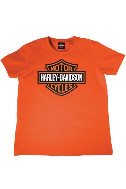 Harley-Davidson Kids Bar and Shield Orange Short Sleeve Toddler Tee 029158202
