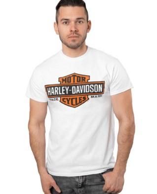 Harley-Davidson &#39;Elongated Bar and Shield&#39; White Men&#39;s Dealer T-Shirt 4029154804