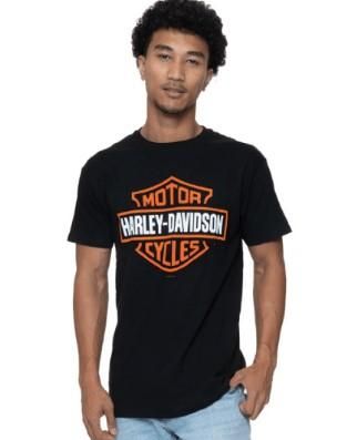 Harley-Davidson &#39;Orange on Black&#39; Black Men&#39;s Dealer T-Shirt 4029155004