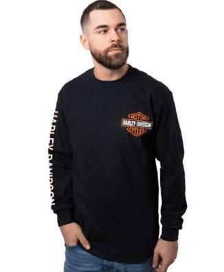 Harley-Davidson &#39;BS on Black&#39; Black Men&#39;s Dealer Long Sleeve T-Shirt 4029155903