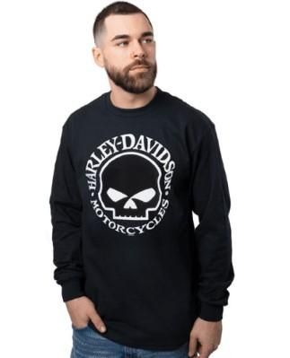 Harley-Davidson &#39;WG Skull&#39; Black Men&#39;s Dealer Long Sleeve T-Shirt 4029156404
