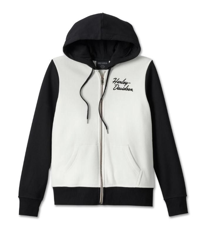 Harley-Davidson Women&#39;s Special Bar &amp; Shield Zip Front Hoodie - Colorblocked 99050-23VW