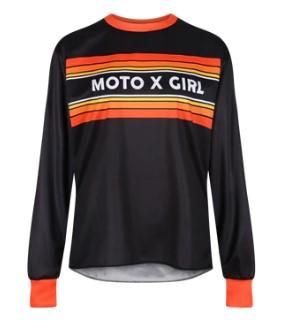 MotoGirl MX Shirt Chequered Orange  MX SHIRT CHEQUERED M