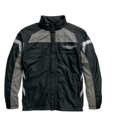 Harley-Davidson Men&#39;s Black Reflective Rainsuit 98336-15VM