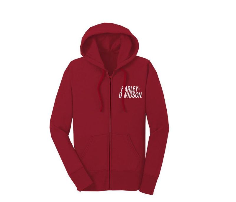 Harley-Davidson Women&#39;s Special #1 Zip Front Hoodie - Chili Pepper 96604-22VW