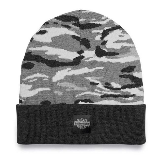 Harley-Davidson Men&#39;s Harley Forever Camo Cuffed Beanie Cap - Gray 97692-23VM