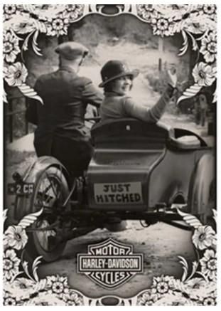 Harley-Davidson Just Hitched Wedding Greeting Card 661154200205