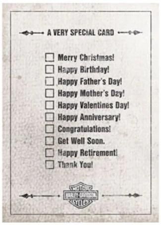 Harley-Davidson Very Special All Occasion Greeting Card 661154200397