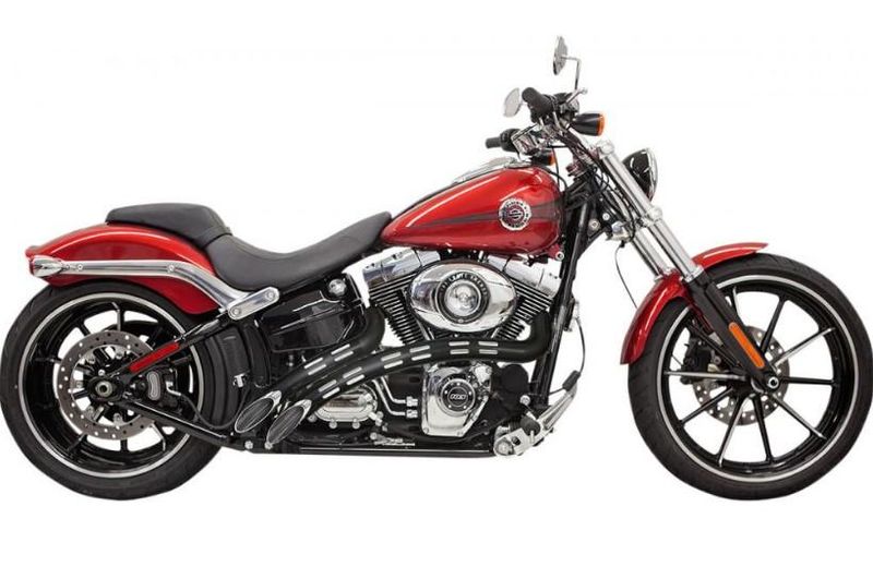 Bassani Radial Sweeper Exhaust, 86-17 BT Chrome Pipe, Black Shield 1800-1614