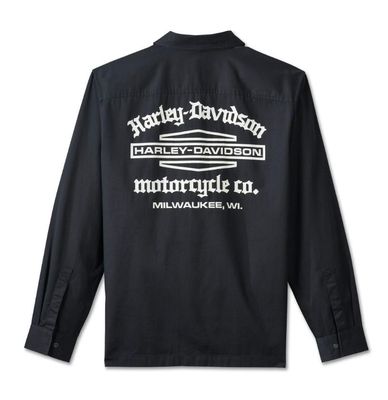 Harley Davidson 長袖シャツ ブラック Harley-Davidson Men's Wrench Crew Mechanics Long Sleeve Shirt