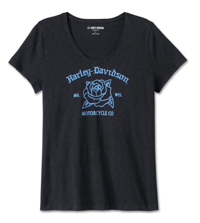 Harley-Davidson Women&#39;s United V-Neck Rosebud Tee 96075-25VW