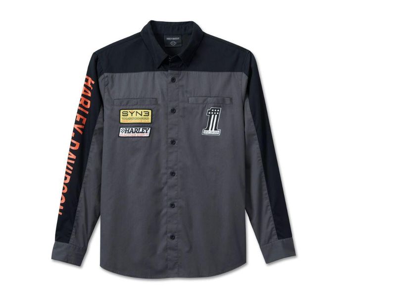 Harley-Davidson Mens #1 VICTORY Shirt - Blackened Pearl 96071-24VM