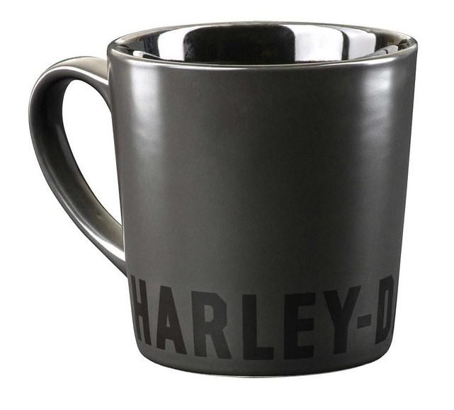 Harley-Davidson Bold H-D Text Ceramic Coffee Mug - Matte Black - 16 oz HDX-98655