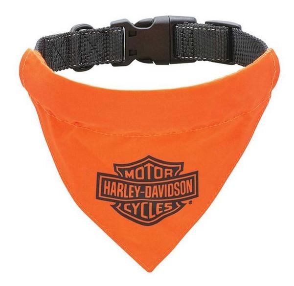 Harley-Davidson Dog Pet Collar with Bandana, Sm/Med 12&quot;-18&quot; Adjustable Clasp HDX-90204