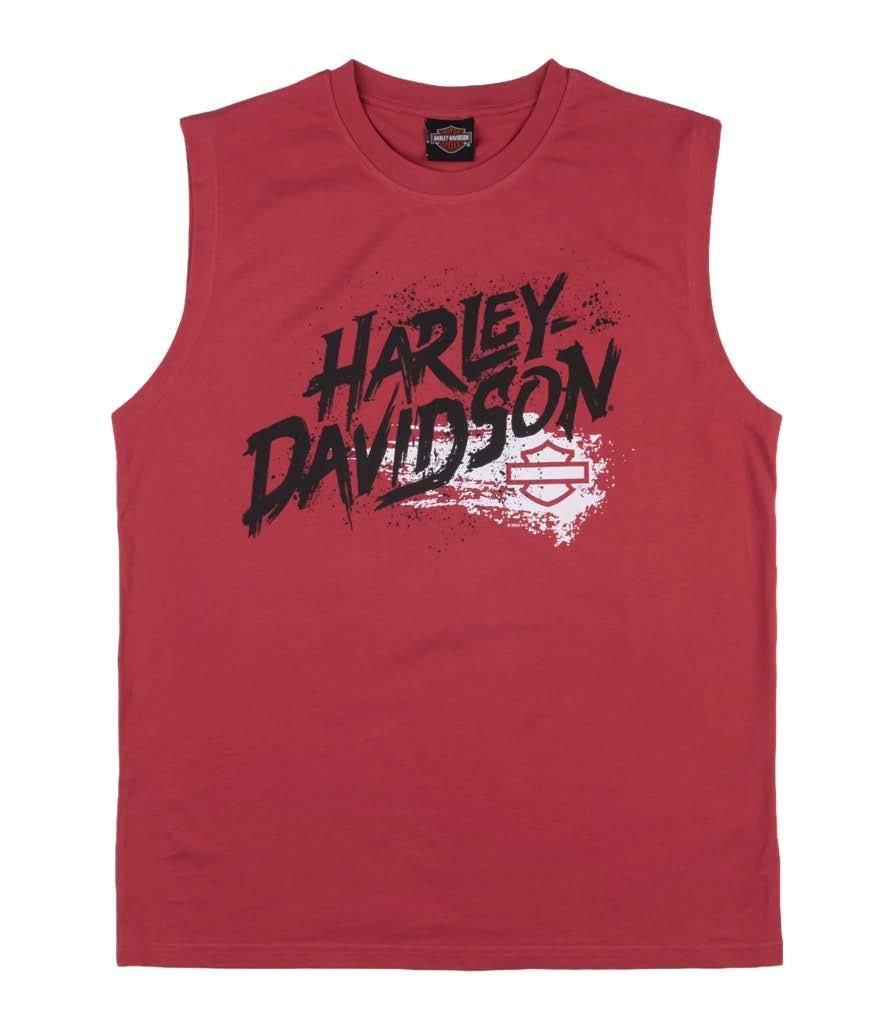 Harley-Davidson - Frenzy -Red - Mens Dealer Sleeveless T-Shirt 4029168103