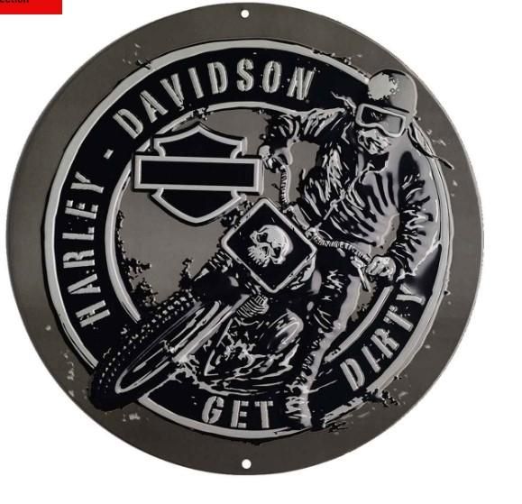 Harley-Davidson Get Dirty Round Tin Sign 2012101