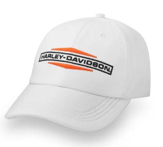 Harley-Davidson Womens Stacked Bar and Shield Ponytail Cap - White 97634-25VW