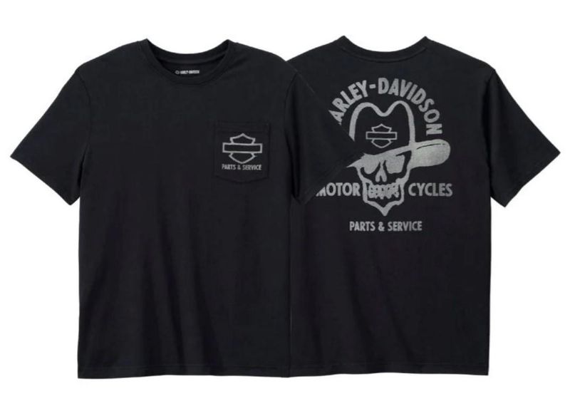 Harley-Davidson Mens Cowboy Rider Graphic Tee - Black 96128-25VM