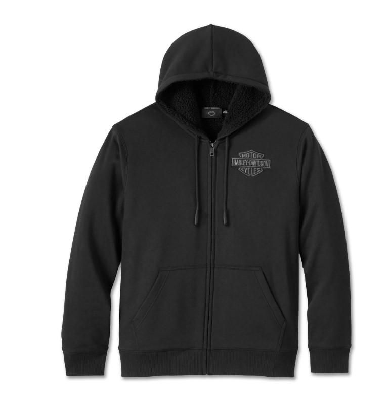 Harley-Davidson Bar and Shield Sherpa Full Zip Hoodie - Harley Black 96107-25VM