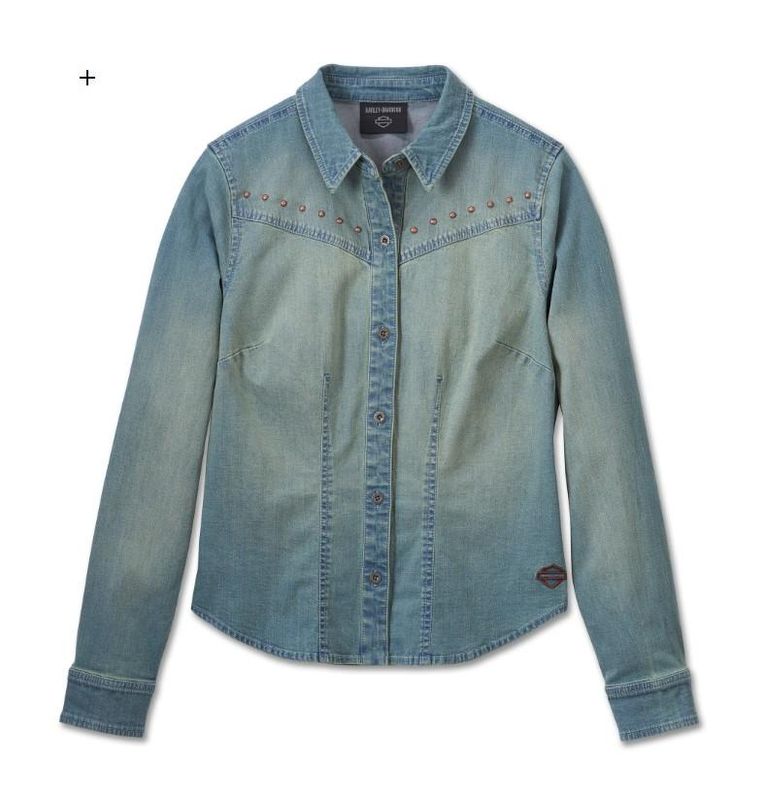 Harley-Davidson Womens H-D Studded Denim Shirt 96182-25VW