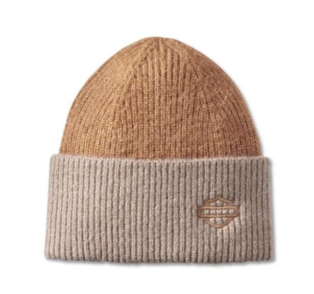 Harley-Davidson Womens Open Bar &amp; Shield Beanie - Cashew 97675-25VW