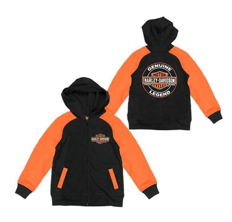 Harley-Davidson Boys Knit Hoodie, Zip Front 889114102493