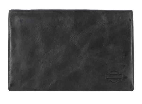 Harley-Davidson Womens Classic Slim Bi-Fold Leather Wallet - Black MWU001/08