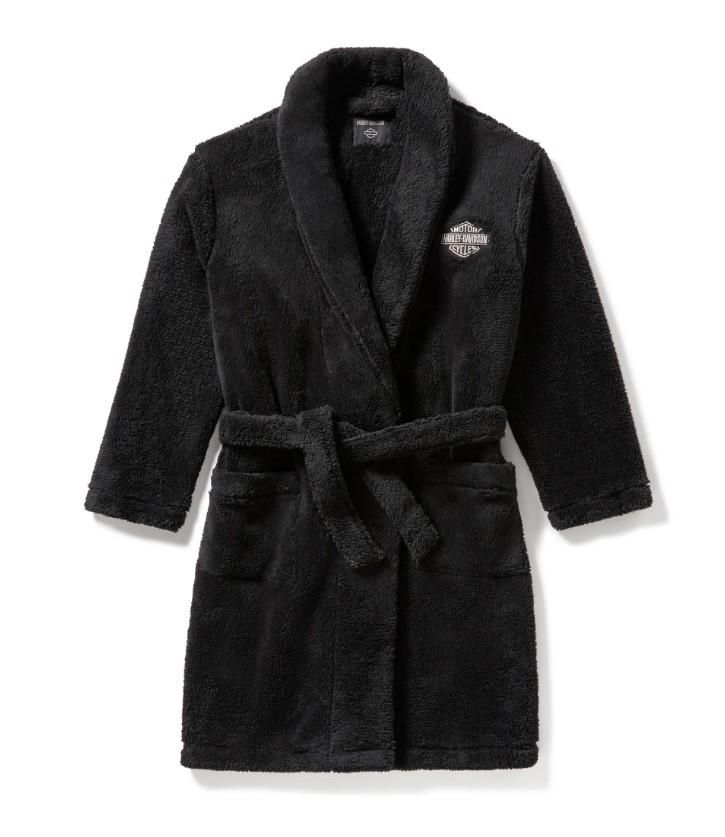 Harley-Davidson Mens Men&#39;s Bar Shield Robe - Black 96114-25VM