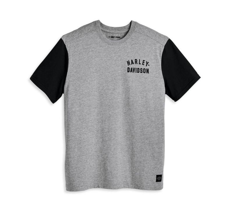 Harley-Davidson Men&#39;s Staple Colorblock Tee - Colorblocked - Heather Grey 96046-23VM