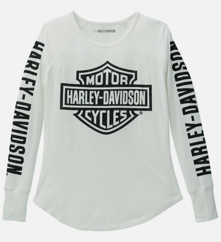 Harley-Davidson WOMEN&#39;S B&amp;S LOGO RIB-KNIT LONG SLEEVE KNIT 99112-22VW