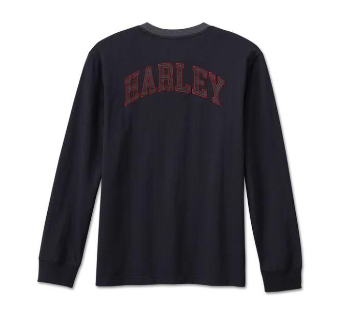 Harley-Davidson Men&#39;s Hometown Henley - Black Beauty 96844-23VM
