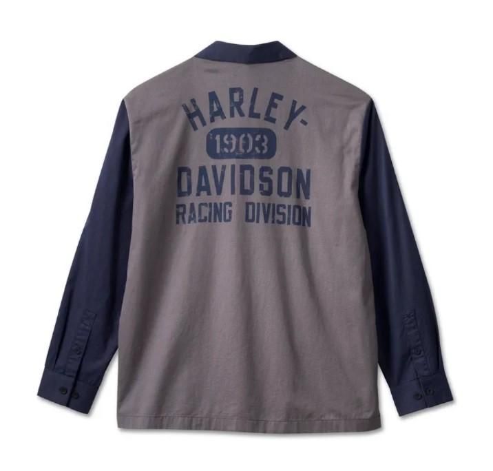 Harley-Davidson Men's Racing Colorblock Shirt - Blackened Pearl 96641-23VM
