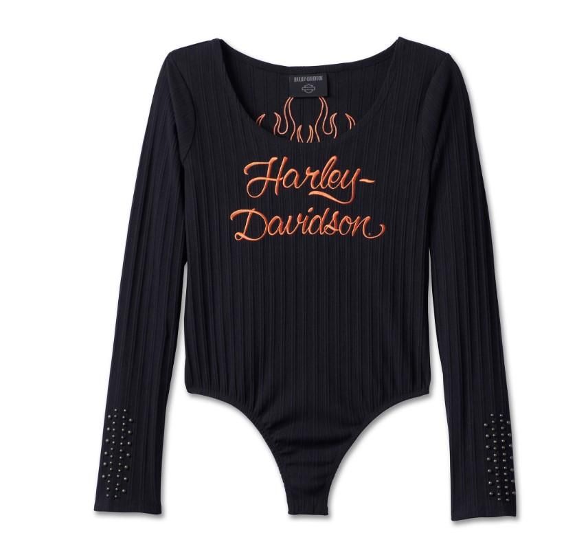 Harley-Davidson Women&#39;s Fuel to Flames Ribbed Body Suit 96595-24VW