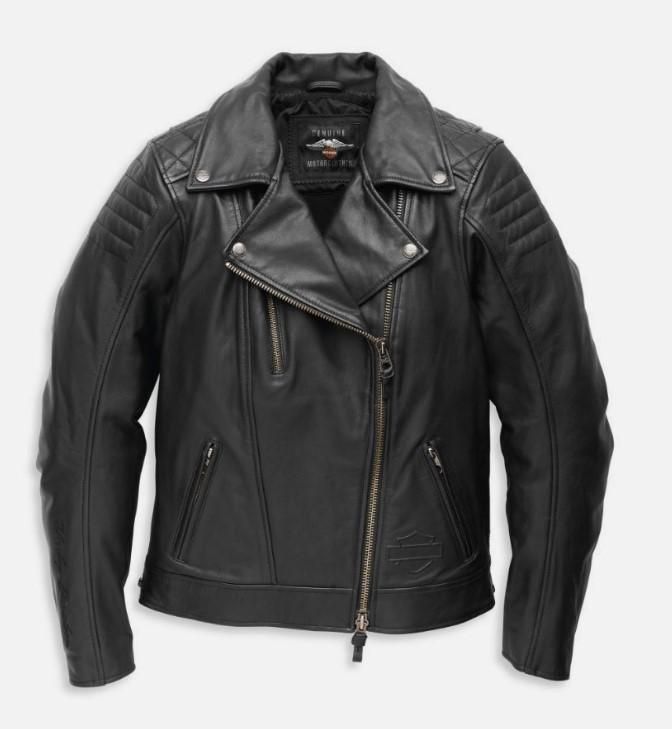 Harley-Davidson WOMEN&#39;S BEZEL BIKER COLLAR CE LEATHER JACKET 97006-22EW