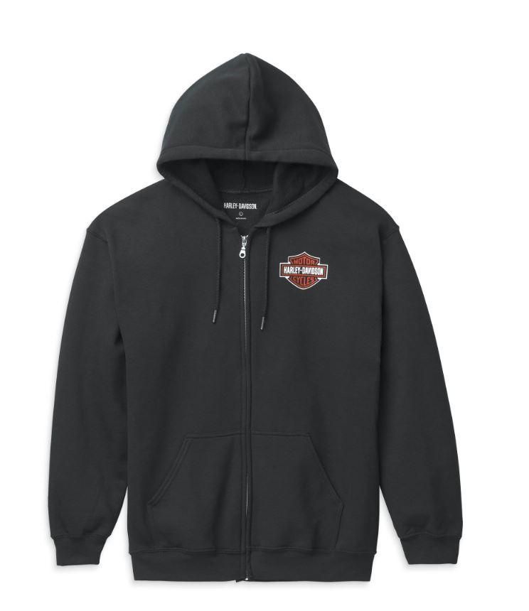 Harley-Davidson Men&#39;s Bar &amp; Shield Zip Front Hoodie 99122-22VM