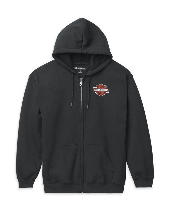 Harley-Davidson Men&#39;s Bar &amp; Shield Zip Front Hoodie 99122-22VM