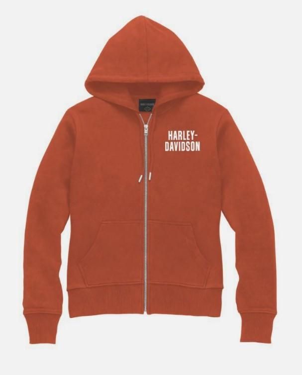 Harley-Davidson WOMEN&#39;S SPECIAL B&amp;S ZIP HOODIE - Orange 96184-23VW