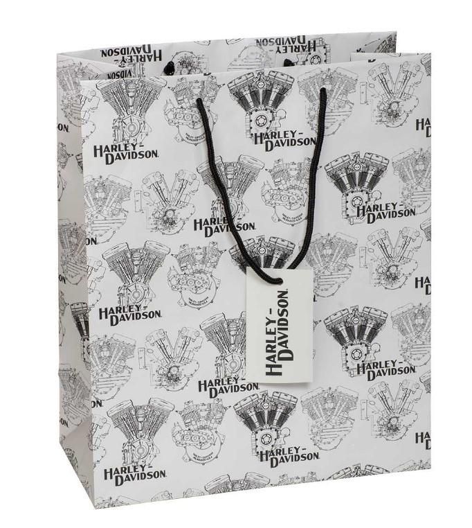 Harley-Davidson Repeat Engine Pattern Large Gift Bag 661154992353
