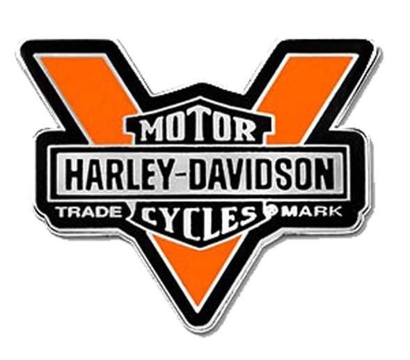 Harley-Davidson 1.5 inch V Bar &amp; Shield Logo Metal Pin Silver Nickel Finish 682608013424