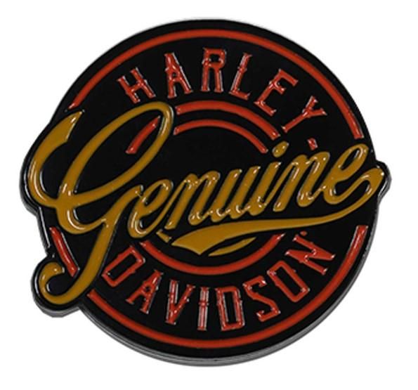 Harley-Davidson 1 inch Round Genuine H-D Metal Pin, Gloss Black Finish 682608014612